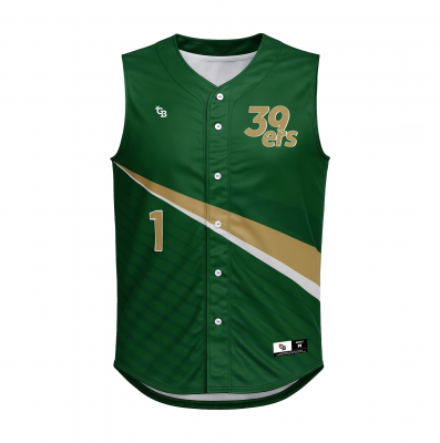 Sleeveless Button-Down Baseball Jersey